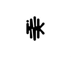 a black and white logo with the letter k