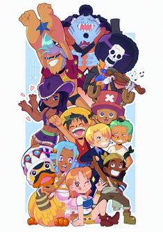 an image of many cartoon characters together