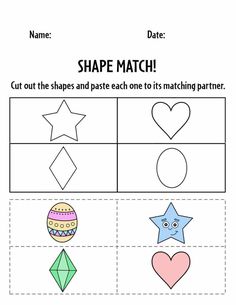 the shape match worksheet for children to learn shapes and numbers with pictures on it