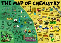 the map of chemistry poster is shown in green and yellow