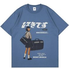 "Harajuku Streetwear - Harajuku Style Oversized "Look Back" Tee - High Quality Japanese Streetwear Japanese Tshirt, Harajuku Girls, Streetwear Essentials, Streetwear Mode, Japanese Kanji, Shirt Girl, Style Hip Hop, Japanese Streetwear, Estilo Hip Hop