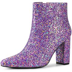 These stylish boots are made of a material that will be a big hit. They have an elasticated side zipper, sequin upper, and high-block heels for an added touch of style. They are great for parties, clubs, dating, daily, and going out. These boots are eye-catching, so just pair them with your skirts or skinny jeans to create a stylish, fashionable look. Glitter Ankle Boots, Ankle Chelsea Boots, Chunky Heel Booties, Chunky Heel Ankle Boots, Zipper Heels, Back To College, Black Block Heels, Womens Chunky Heels, Block Heel Ankle Boots