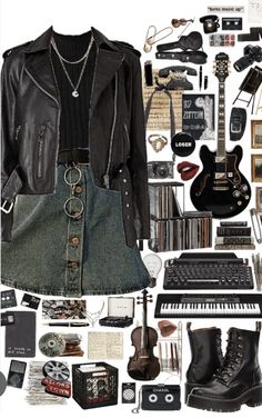 #outfits #slay Grunge Outfits 90s Female, Rock Retro Outfit, Rock Clothing Aesthetic, 90s Grunge Rock Outfit, 90 Vibes Aesthetic Outfit, 90s Grunge Look Outfits, 90d Grunge Fashion, Grungy Outfit Inspiration