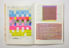 four different colored squares are shown in this book