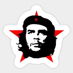 a sticker with the image of che guevan on it