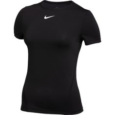 Nike Pro WOMENS Cool Mesh Top From the track to gym, the Nike Pro Cool Top has your back covered. Allover mesh helps you stay cool while the slim fit reveals your strength. The elongated hem keeps you covered as you stretch, compete and play in comfort. Dri-FIT technology helps keep you dry, comfortable and focused. Flat seams run smooth against your body while allover mesh creates a light, airy feel. The elongated silhouette expands coverage in front and back so you can stay focused. 92% POLYES Cute Nike Tops, Sports Tops Women, Nike Pro Top, Nike Compression Shirt Woman, Nike Top Outfit, Nike Must Haves, Nike T Shirts Women, Nike Clothes Aesthetic, Nike Clothes Women