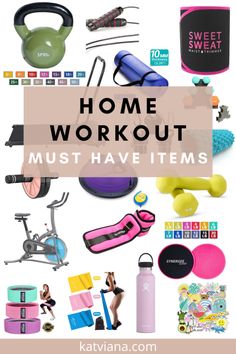 the words home workout must have items on it