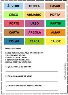 an image of the spanish language for children's learning with color and numbers on it