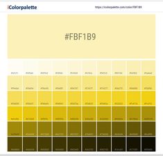 the color palette for fbf199 is shown in yellow and brown, with different shades