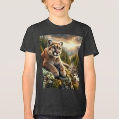 Mountain Lion, Kids Tshirts, Lion, Shop Now