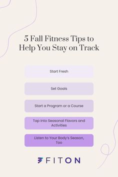 the fiton app is shown with text that reads 5 fall fitness tips to help you stay on track