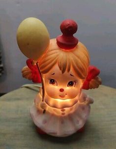 Vintage Lefton Girl Clown Lamp Night Light 7" WORKS   | eBay Vintage Kitsch Decor, Girl Clown, Little Lamp, Kitsch Art, Kitsch Decor, Vintage Kitsch, Blow Molding, Hand Painted Porcelain, Late 20th Century