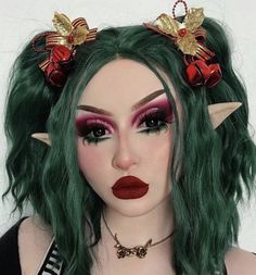 Edgy Christmas Makeup, Goth Holiday Makeup, Dark Christmas Makeup, Spooky Christmas Makeup, Grunge Christmas Makeup