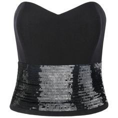 Glamorous Party Tops With Boned Bodice, Glamorous Party Top With Boned Bodice, Evening Bandeau Fitted Corset, Fitted Bandeau Corset For Evening, Sequin Sleeveless Tube Top For Evening, Sleeveless Sequin Tube Top For Evening, Evening Bandeau Tube Top With Lined Bodice, Glamorous Evening Bodice With Corset Back, Black Bandeau Corset For Party