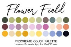 the flower field procreate color palette is available for iphones and ipads