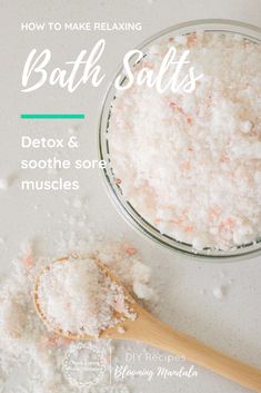 Salt Soak Recipe, Pink Himalayan Epsom Salt Bath Diy, Epsom Salt Bath Recipe Sore Muscles, Epsom Bath Salt Recipe, Himalayan Bath Salt Recipe, How To Use Bath Salts, Epsom Salt Bath Recipe