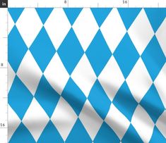 a blue and white checkerboard pattern is shown in full color, as well as the height of the fabric