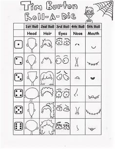 a printable roll and dice game for children to play with their own face expressions