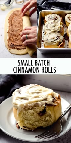 cinnamon rolls are being made with small batch cinnamon rolls