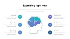 a diagram with the words exercising right now in different colors and shapes, including numbers