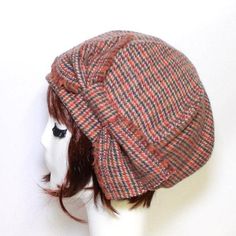 That Girl hat is made from Rust multi color herringbone wool, wool bow may vary, lined in black taffeta, the top of the hat is made up of 6 section crown, wool bias 1" fitted band and has a elastic band inside. That Girl hat fits comfortably on your head as a chic beret. One size fits all and will fit up to a 22" head size or customized size upon request. All of Bella Starr hats are made and designed from my original patterns. Caring for your hat: Dry clean only Winter Hat Sewing Pattern, Beret Hat Bow, Wool Hat Pattern, Sewing Hats, French Beret, Hat Patterns To Sew, Hat Stores, Wool Beret, Hat Fits