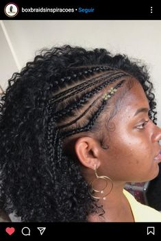 Side Braid With Curls, Braided Mohawk Hairstyles, Protective Hairstyles For Natural Hair, Short Sassy Hair, Cool Braid Hairstyles