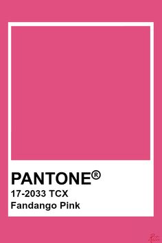 pantone's magenta pink color is shown in the box with white border