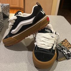 Bnwt Imran Potato Knu School Mte-1 Lx Black With White Stripe And Gum Sole Us Women’s 5/Mens 3.5 Eur 34.5 Vans Potato, Imran Potato, Tan Vans, Floral Vans, Vans Old School, White Athletic Shoes, Black And White Vans, Vans Checkered, Van Color