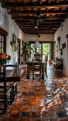 the dining room is clean and ready for us to eat dinner on it's own patio