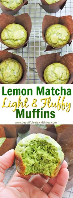 lemon matcha light and flubbly muffins