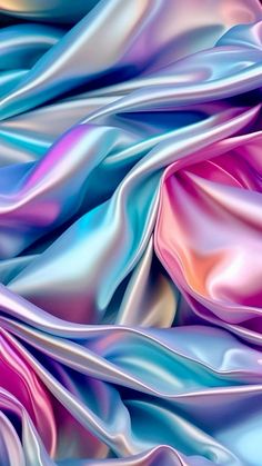 an image of colorful silk fabric that is very soft and smooth in the wind, as well as blurry colors