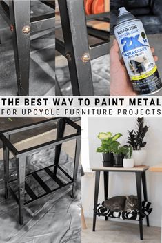 the best way to paint metal for upcycle furniture projects