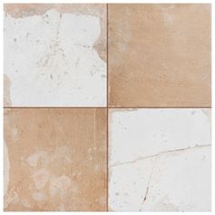 four squares of white and brown marble