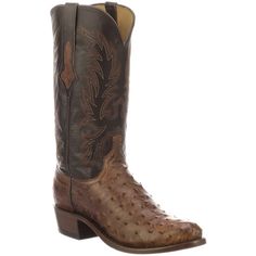 A traditional western style these  N1187-R3 Lucchese Men's Elgin Ostrich Western Boots  are a full quill ostrich boot with tonal stitching and is hand stained after construction for a unique finish.  13" Premium Leather Shaft  Full Quill Ostrich Leather Foot Hand Stained Tonal Stitching Leather Lining Single Stitch Welt Leather Sole  1.5" Heel Height Made or Assembled in USA N1187-R3 Lucchese Men's Elgin Ostrich Western Boots - Chocolate Ostrich Boots, Ostrich Leather, Pull On Boots, Stitching Leather, Men's Boots, Western Style, Western Wear, Western Boots, New Shoes