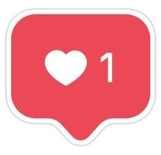 a red speech bubble with the number one on it and a heart in the center