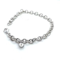 "Silver Single Solitaire Diamond Charm Bracelet Perfect For everyday wear a special occasion and makes the perfect gift.  Details:                  Bracelet measures 5.6mm Wide                925 Silver                7.25\" Long" Diamond Charm, Solitaire Diamond, Diamond Solitaire, Charm Bracelets, Beauty Book, 925 Silver, Etsy Accessories, Special Occasion, Jewelry Bracelets