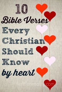 the words 10 bible verses every christian should know by heart