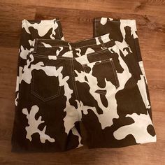 Shein Women’s Size 2 Wide Leg Cow Print Jeans. Never Worn In Great Condition. Brown And White Cow Print. Cow Print Jeans, Brown And White Cow, Shein Women, White Cow Print, Shein Jeans, Print Jeans, White Cow, Printed Jeans, Cow Print