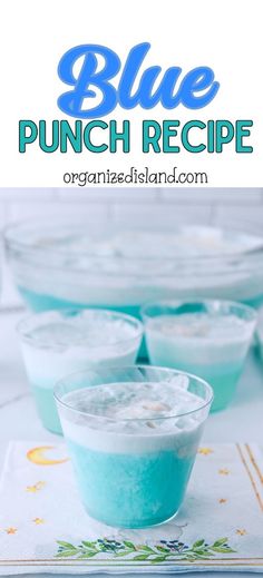 blue punch recipe with ice cream in small bowls