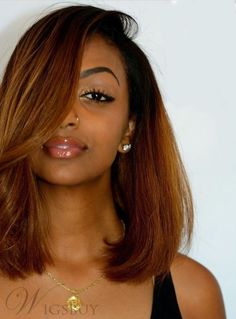 Hair Color For Dark Skin, Chic Bob, Hair African, Colors For Dark Skin, American Hairstyles, Ombré Hair, Hair Color For Women, Ombre Hair Color, Hair Weave