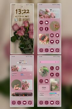 the pink flowers are displayed on the app