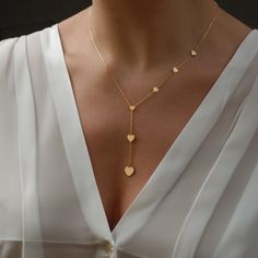 "✨Don't Forget Your Free Custom Star Map! Just provide a special date, location, names, and a personal message in the personalization box to receive a unique star map. Perfect for commemorating any cherished moment.🌌 Discover elegance and romance with our exquisite 14K Solid Gold Heart Necklace, a perfect Valentine's Day gift for her. This stunning lariat necklace, also available in 925 Sterling Silver, is designed for the modern woman who appreciates timeless style and quality. Featuring six d Location Names, Small Heart Necklace, 6th Anniversary Gifts, Gold Lariat Necklace, Christmas Gifts For Wife, Necklace Love, 6th Anniversary, Y Necklace, Necklace Layering