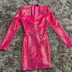 Hot Pink Sequin Fitted Blazer Dress. In Perfect Condition. Only Worn Once. Nadine Merabi, Fitted Blazer, Pink Sequin, Blazer Dress, Soul Food, Pink Dress, Hot Pink, Colorful Dresses, Sequin