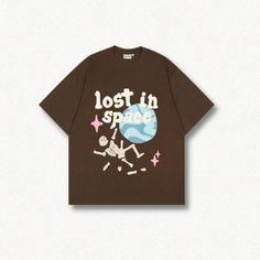 Lost In Space Tee Punk Tshirt, Space Tee, Harajuku Punk, Hip Hop Print, Gothic Men, Mens Fashion Simple, Skeleton Shirt, Streetwear Tops, Lost In Space