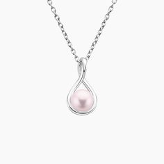 Rose Cultured Freshwater Pearl Twist Pendant (6mm) - Silver. This spectacular pendant is crafted in lustrous metal and features a rose cultured freshwater pearl centered in a delightfully sculptural twist. Cute Silver Necklace, Cute Necklaces Aesthetic, Tahitian Pearl Pendant, Detailed Necklace, Cultured Pearl Necklace, All I Ever Wanted, Pearl Necklaces, Pink Necklace, Jewelry Lookbook