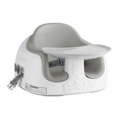 the baby potty is white and has an open lid on it's side