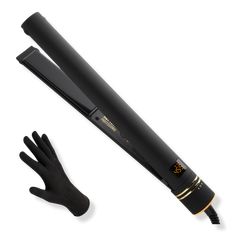 Black Pro Artist Black Gold 1" Micro Shine Flat Iron - Hot Tools | Ulta Beauty Hot Tools Straightener, Silky Smooth Hair, Cheer Hair, Flat Iron Hair Styles, Hot Tools, Frizz Free, Smooth Hair, Flat Iron, Ulta Beauty