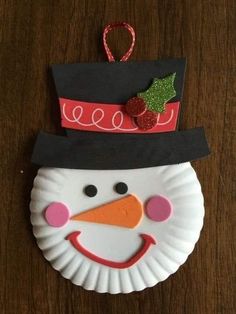 Paper Plate Snowman, Fun Ideas For Kids, December Crafts, Preschool Christmas Crafts, Toddler Arts And Crafts, Christmas Crafts For Kids To Make, Christmas Arts And Crafts, Preschool Arts And Crafts