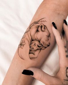 tattoos for my son Three Lion Cubs Tattoo, Leo Daughter Tattoo, Inexpensive Tattoo Ideas, Lion And Lion Cub Tattoo, Small Lioness Tattoo For Women, Lion Family Tattoo For Women, Boy Mom Tattoo, Lions Tattoo, Tattoo For My Son