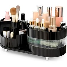 Our Rotating Makeup Organizer has both rotating and fixed storage organizers, the left side of the 360 rotating storage pen holder, the right side of the separation of cosmetic storage box.Not only the storage organizer of cosmetics, but also the storage box for office supplies, craft supplies. It's perfect for home, bathroom, living room, bedroom and countertop. Best gift for self, mother and lover.  Makeup Organizer is made of high grade PET + ABS material, our makeup organizer is sturdy and d Make Up Storage, Vanity With Makeup, Rotating Makeup Organizer, Makeup Storage Organizer, Countertop Organizer, Makeup Brush Holder, Makeup Organizer, Cosmetic Storage, Makeup Storage